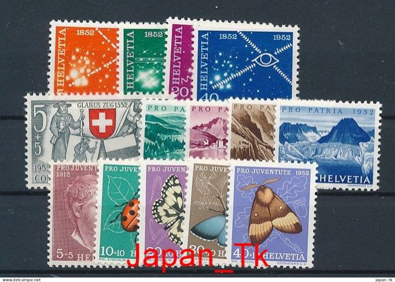 SCHWEIZ Mi. Nr. 566-579 Jahrgang 1952  - Siehe Scan - MNH - Unused Stamps