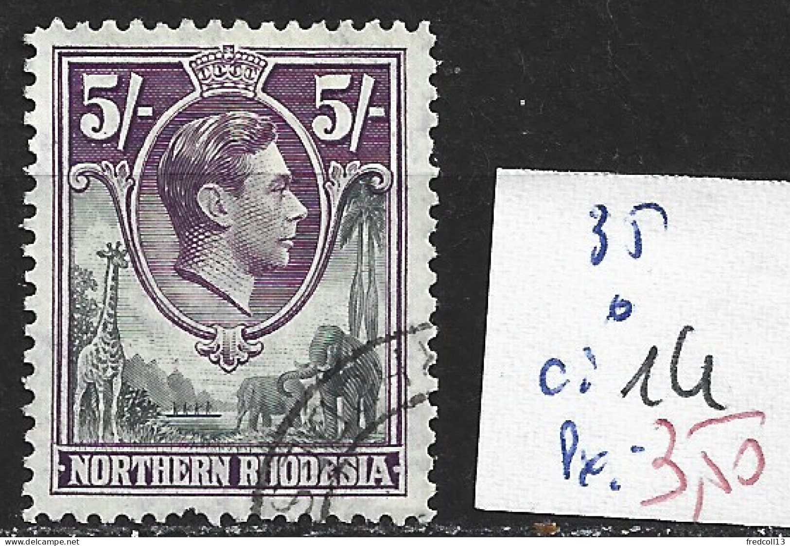 RHODESIE DU NORD 35 Oblitéré Côte 14 € - Rhodésie Du Nord (...-1963)