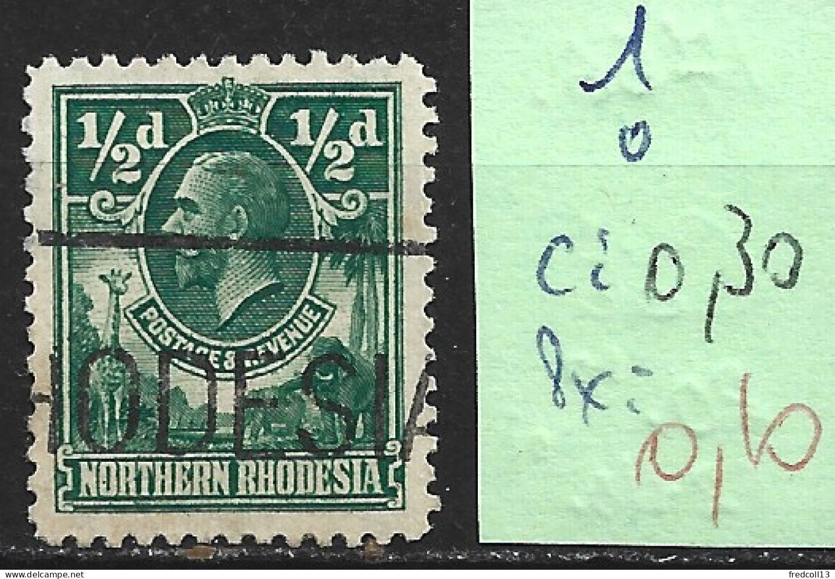 RHODESIE DU NORD 1 Oblitéré Côte 0.30 € - Rhodésie Du Nord (...-1963)