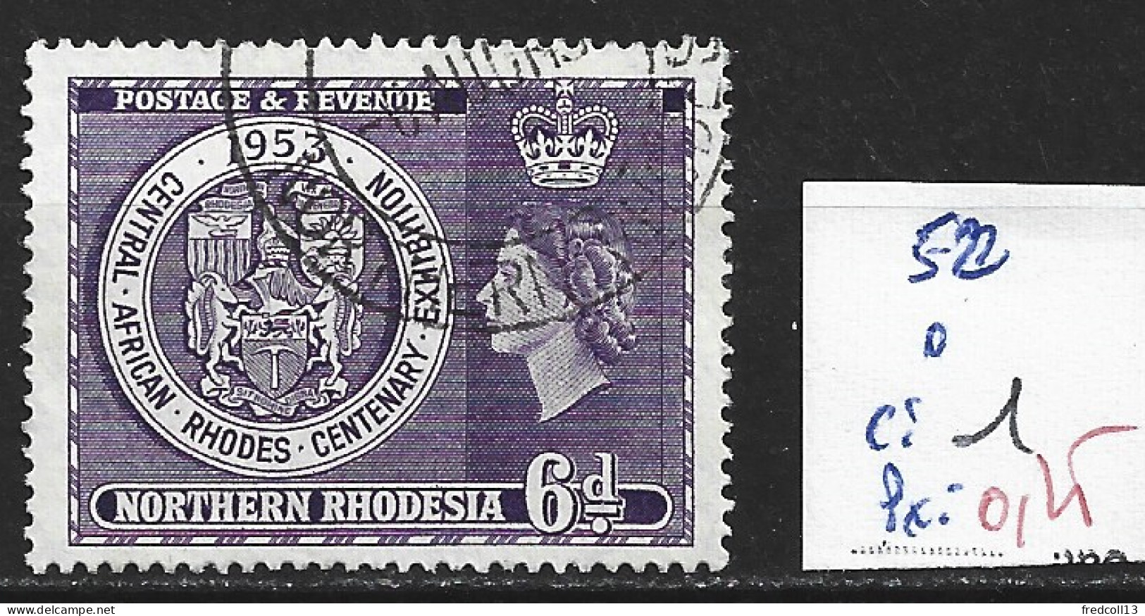 RHODESIE DU NORD 52 Oblitéré Côte 1 € - Rodesia Del Norte (...-1963)