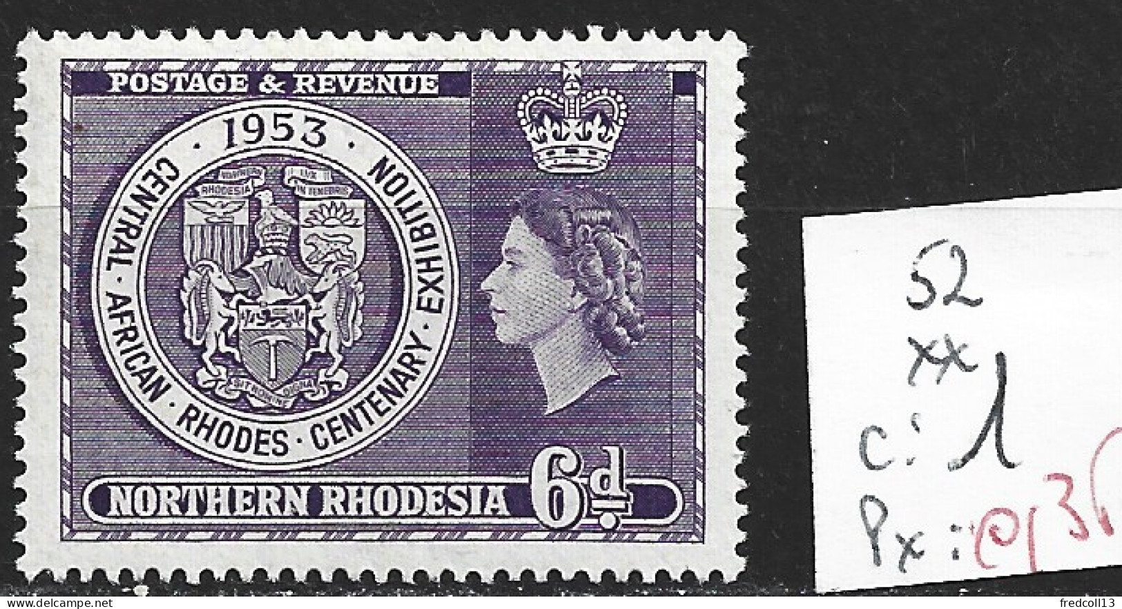 RHODESIE DU NORD 52 ** Côte 1 € - Northern Rhodesia (...-1963)