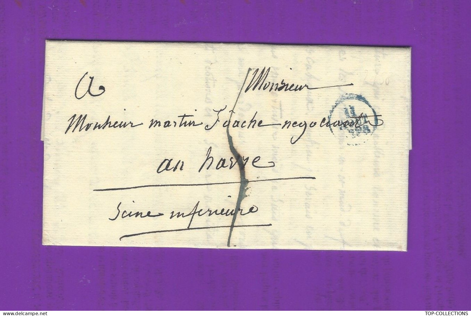 1828 LETTRE sign. Vicomtesse de Fontanges Paris  ST DOMINGUE => Martin Foache Le Havre négociant traite négrière V.HIST