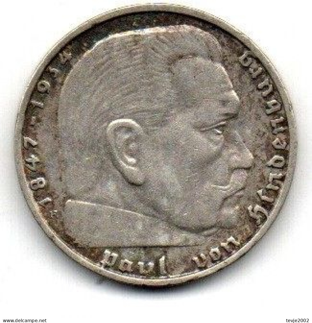 Deutsches Reich - 2 Mark - 1937 - F - Silber - Hindenburg - 2 Reichsmark