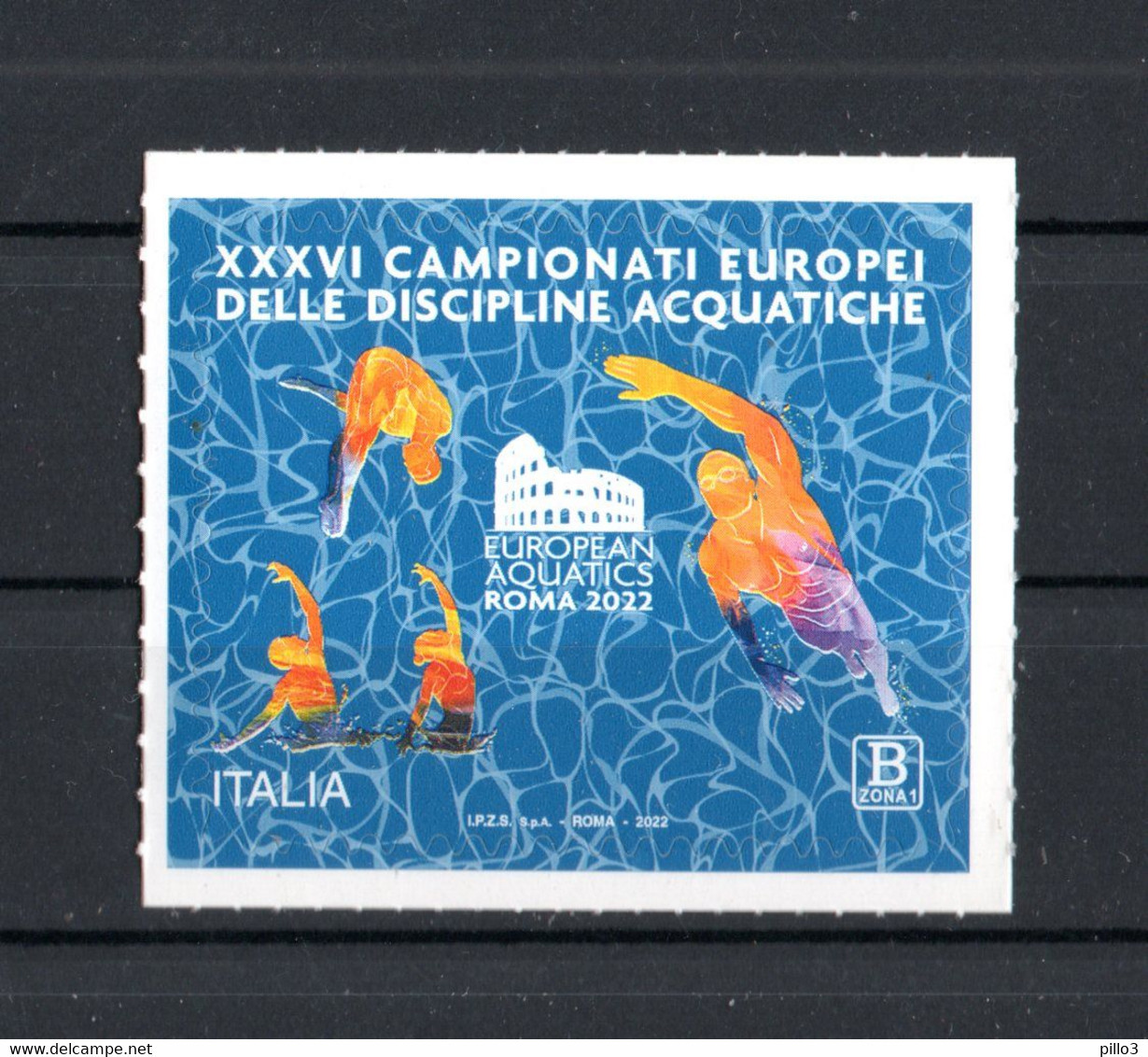 ITALIA : European Aquatics Championships - ROMA - 1 Val. Da 1,25 €.  MNH**   Del  11.08.2022 - 2021-...: Nieuw/plakker