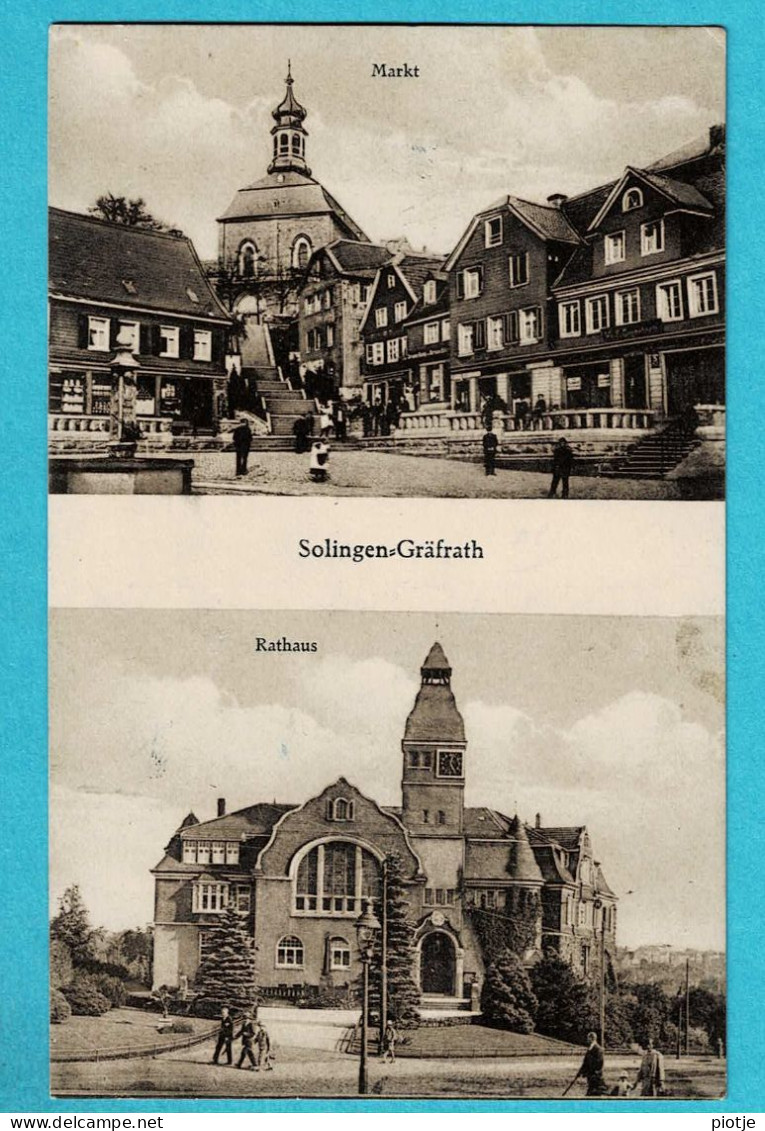 * Solingen Gräfrath (Nordrhein Westfalen - Deutschland) * (Carl Berg, 914) Markt, Rathaus, Hotel De Ville, Animée, Old - Solingen