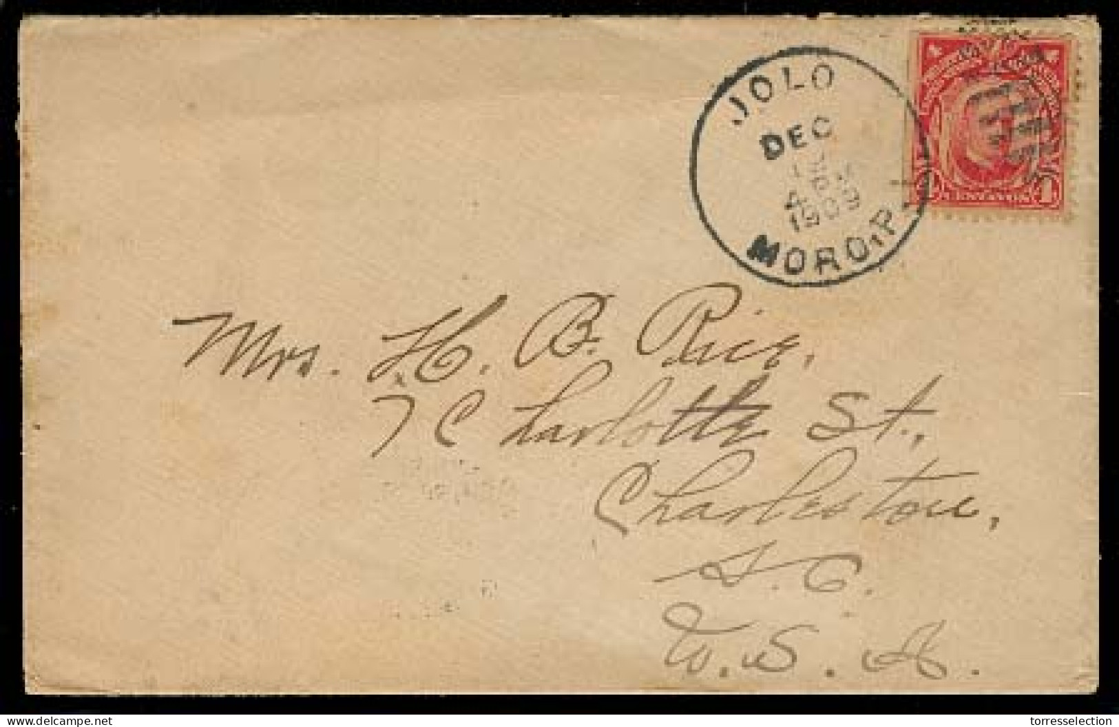 PHILIPPINES. 1909. Solo / Moro - USA. Fkd Env. - Philippinen