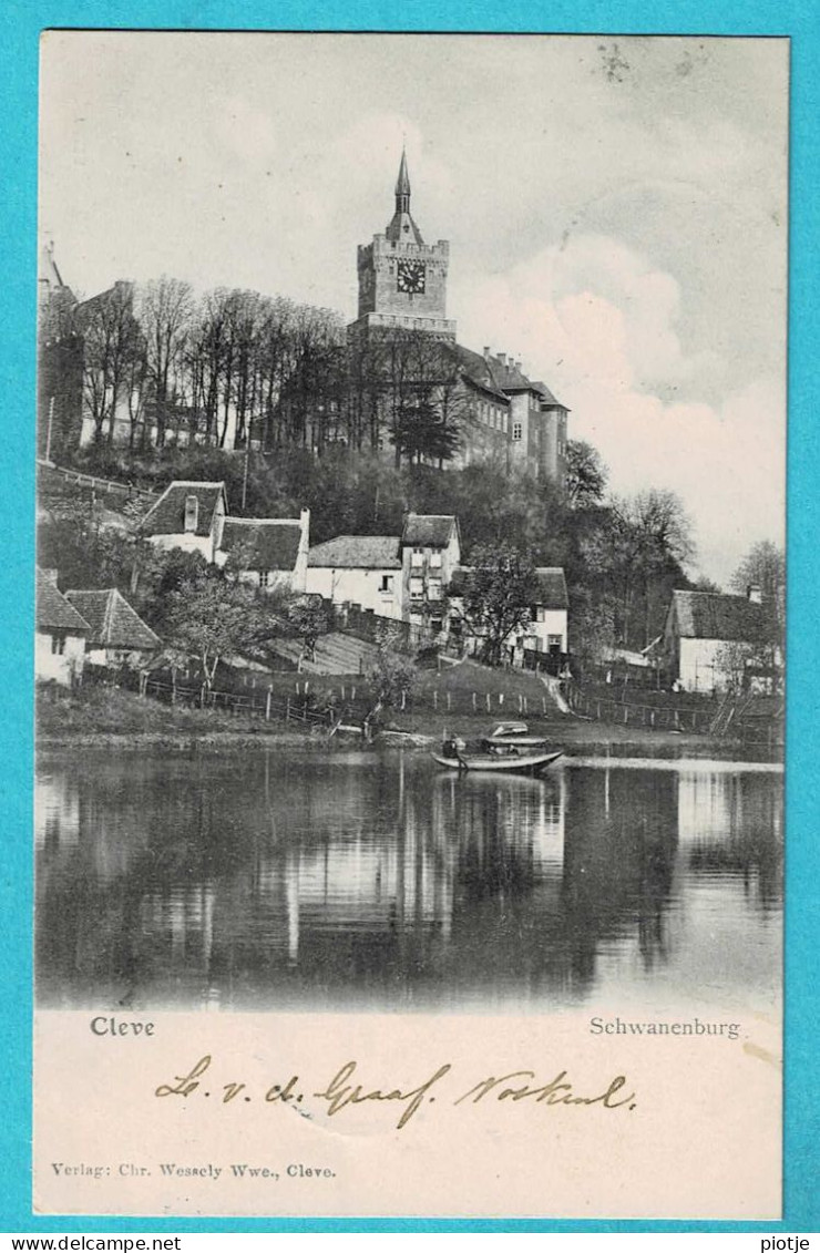 * Kleve - Cleve (Nordrhein Westfalen - Deutschland) * (Verlag Chr. Wessely Wwe) Schwanenburg, Canal, Quai, Old, Rare - Kleve
