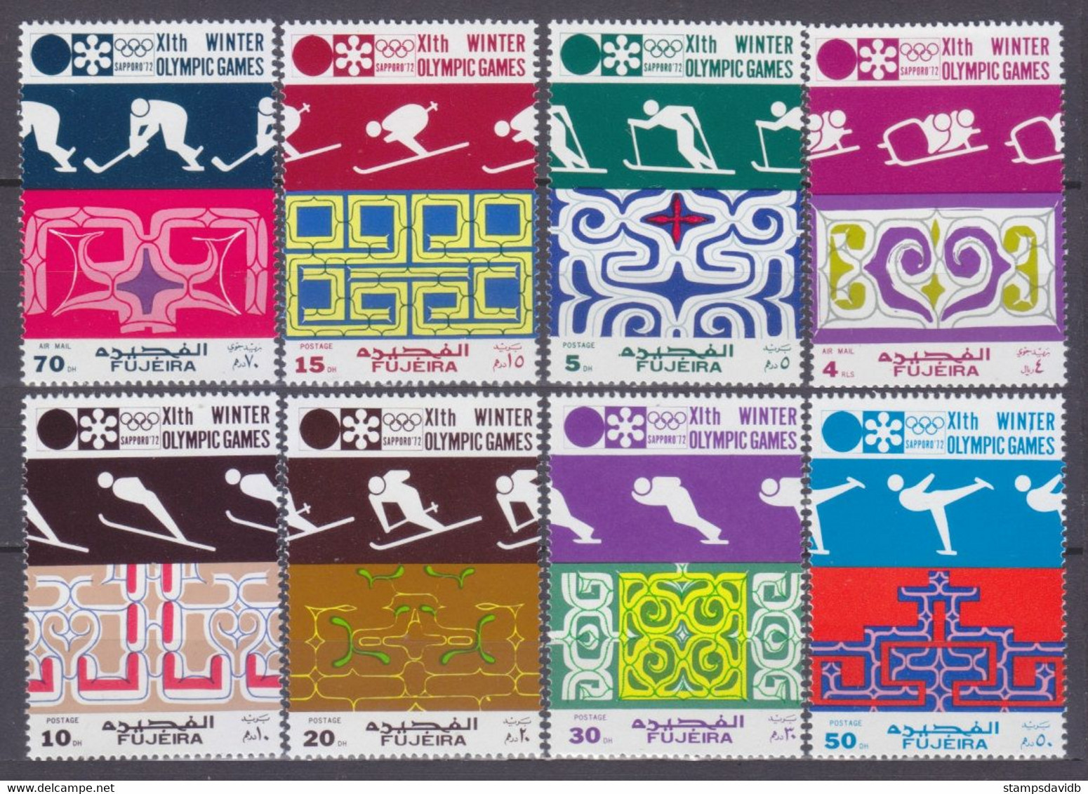 1971 Fujaira 719-726 1972 Olympic Games In Sapporo 4,00 € - Winter 1972: Sapporo