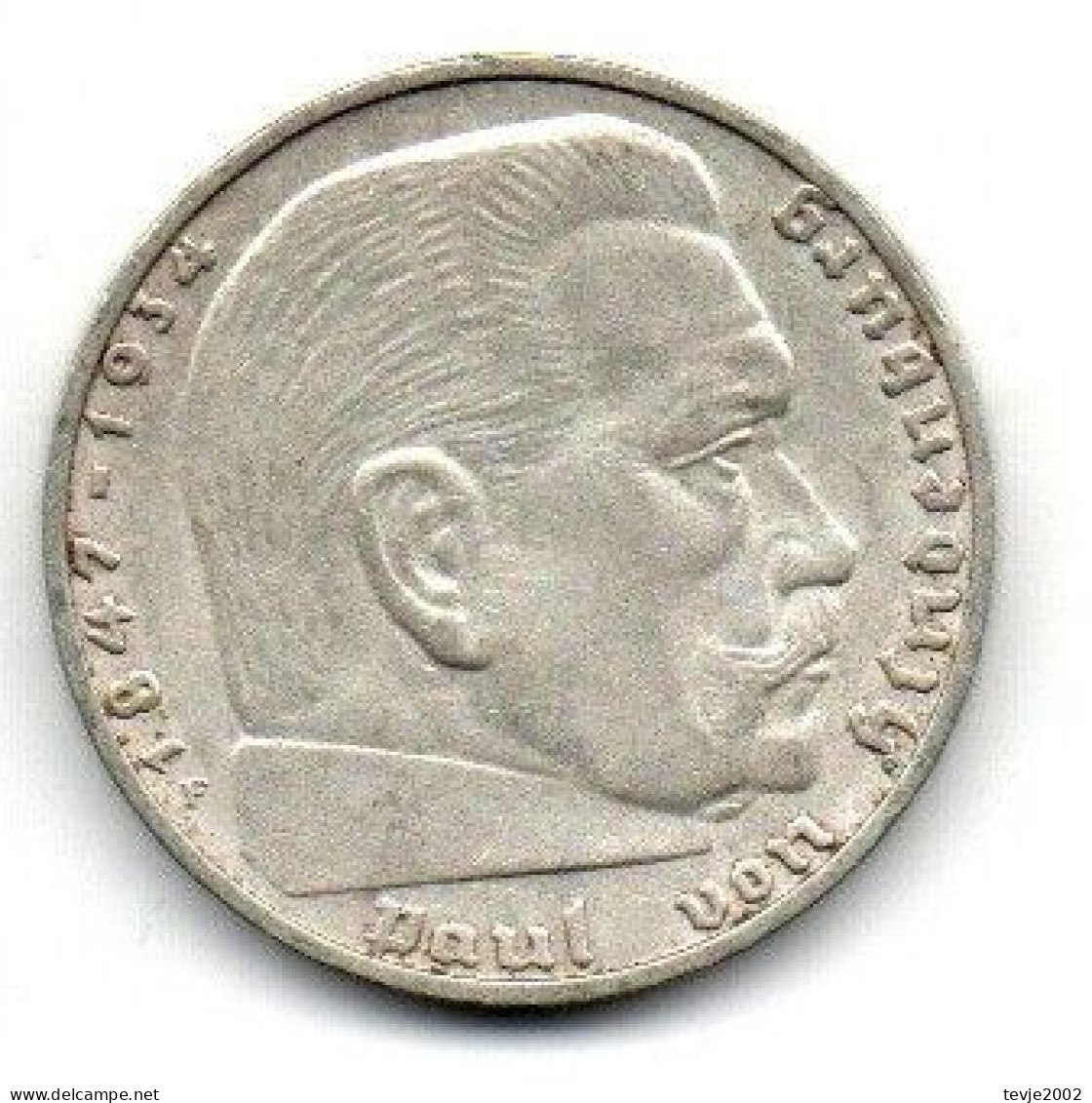 Deutsches Reich - 2 Mark - 1939 - F - Silber - Hindenburg - 2 Reichsmark