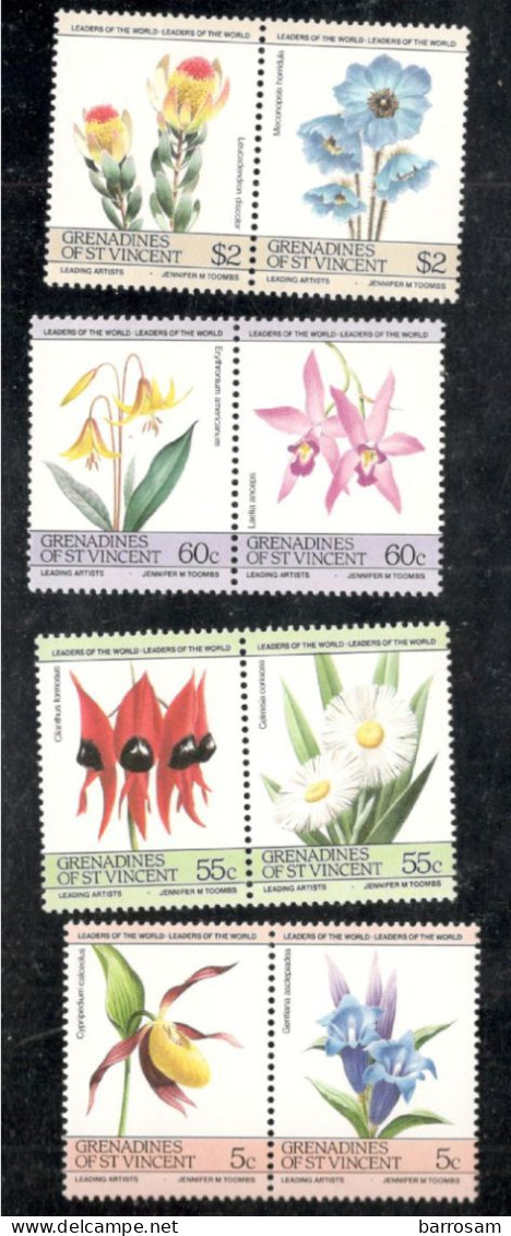 GRENADINES Of ST.VINCENT.......1985:Michel381-8mnh**  FLOWERS - St.Vincent Und Die Grenadinen