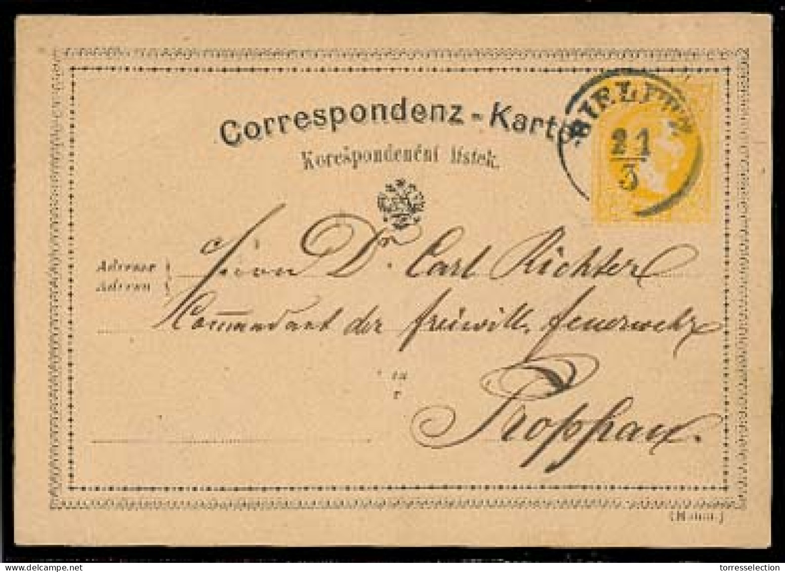 POLAND. 1873 (21 March). Bielitz / Bilsko / Bielsko / South Poland - Troppau. 1867 Bilingual Bohemian Austria Stat Card, - Altri & Non Classificati