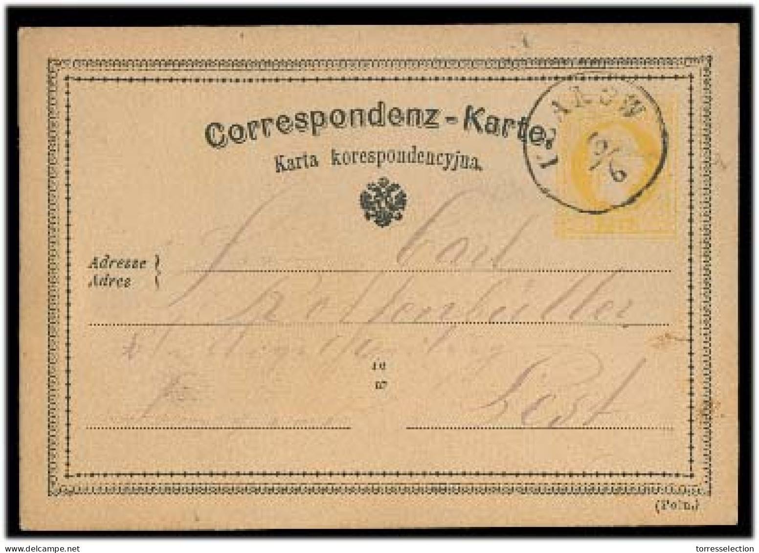 POLAND. 1875. Ulanow - Nisko County, Subcarpathian Voivodeship - Pest / Hungary. 1867 Bilingual Polish Austria Stat Card - Altri & Non Classificati