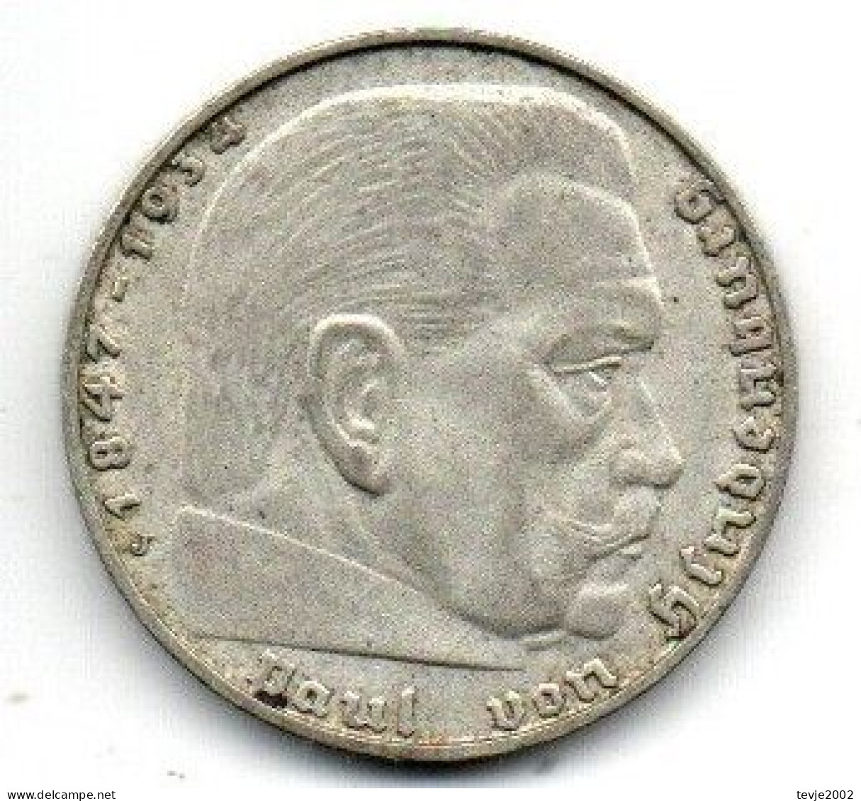 Deutsches Reich - 2 Mark - 1939 - J - Silber - Hindenburg - 2 Reichsmark