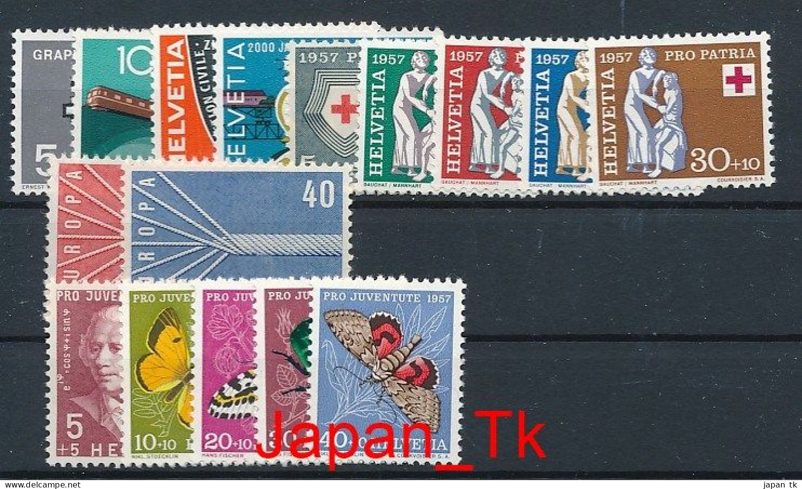 SCHWEIZ Mi. Nr. 637-652 Jahrgang 1957  - Siehe Scan - MNH - Nuevos