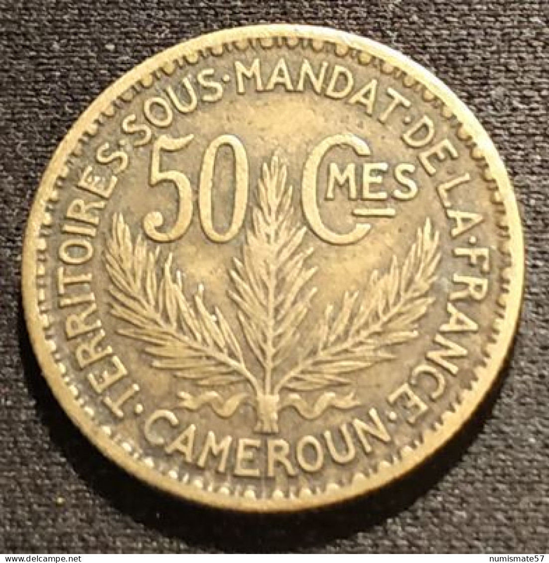 RARE - CAMEROUN - 50 CENTIMES 1925 - KM 1 - TERRITOIRES SOUS MANDAT DE LA FRANCE - Cameroon