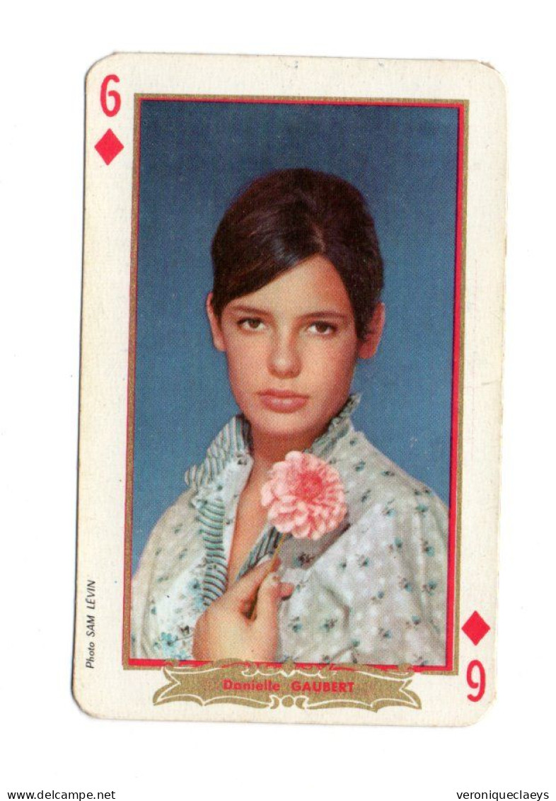 Carte à Jouer Ancienne "Danielle GAUBERT" 6 De Carreau. C1/3 - Carte Da Gioco