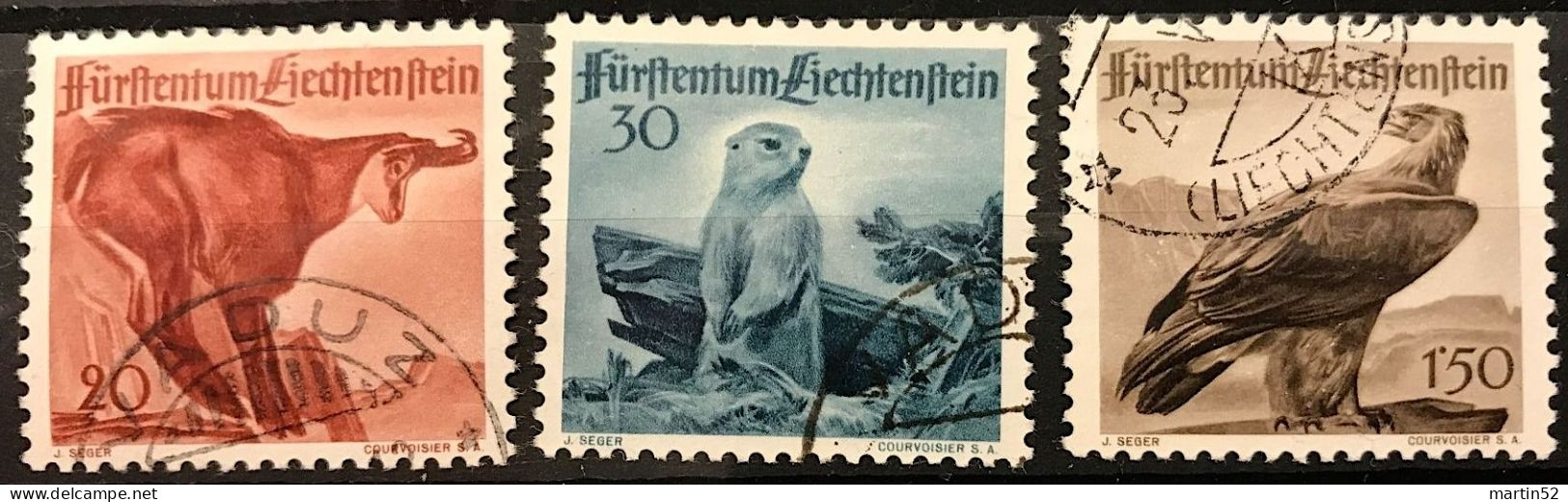 Liechtenstein 1947: Jagdserie II  Zu 213-215 Mi 253-255 Yv 228-230 Mit Stempel Von VADUZ (Zumstein CHF 35.00) - Gebraucht