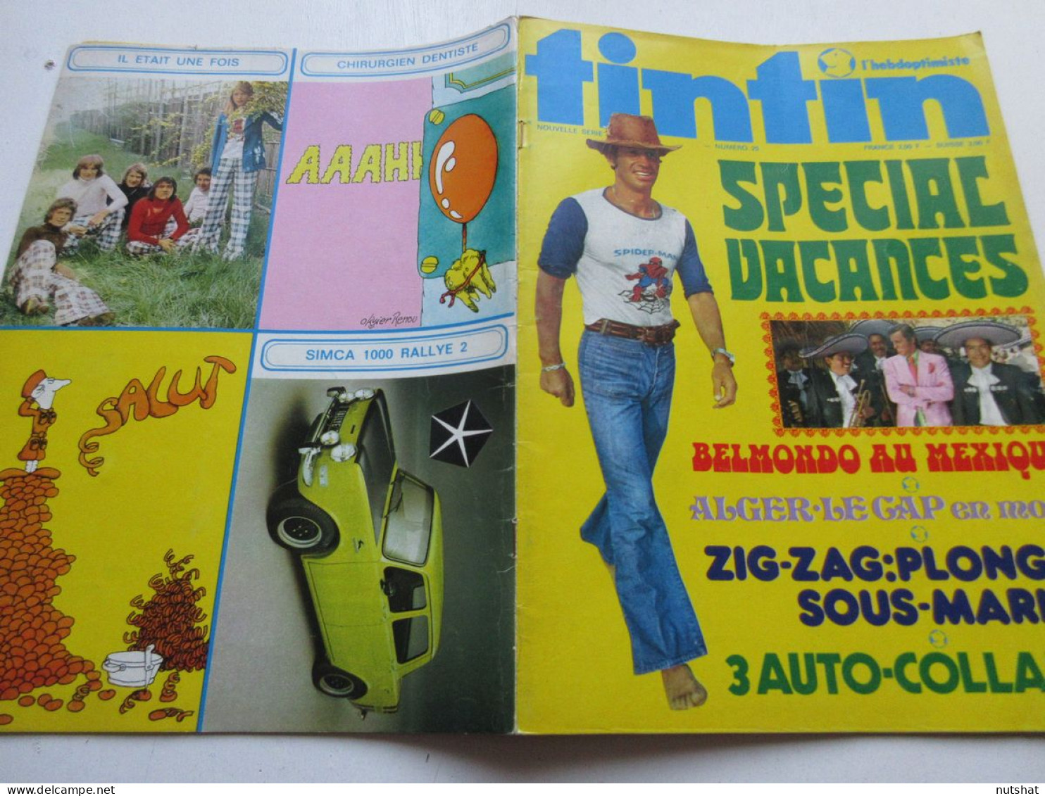 TINTIN 025 26.06.1973 Jean Paul BELMONDO RAID TRAVERSEE AFRIQUE En CYCLOMOTEUR   - Tintin
