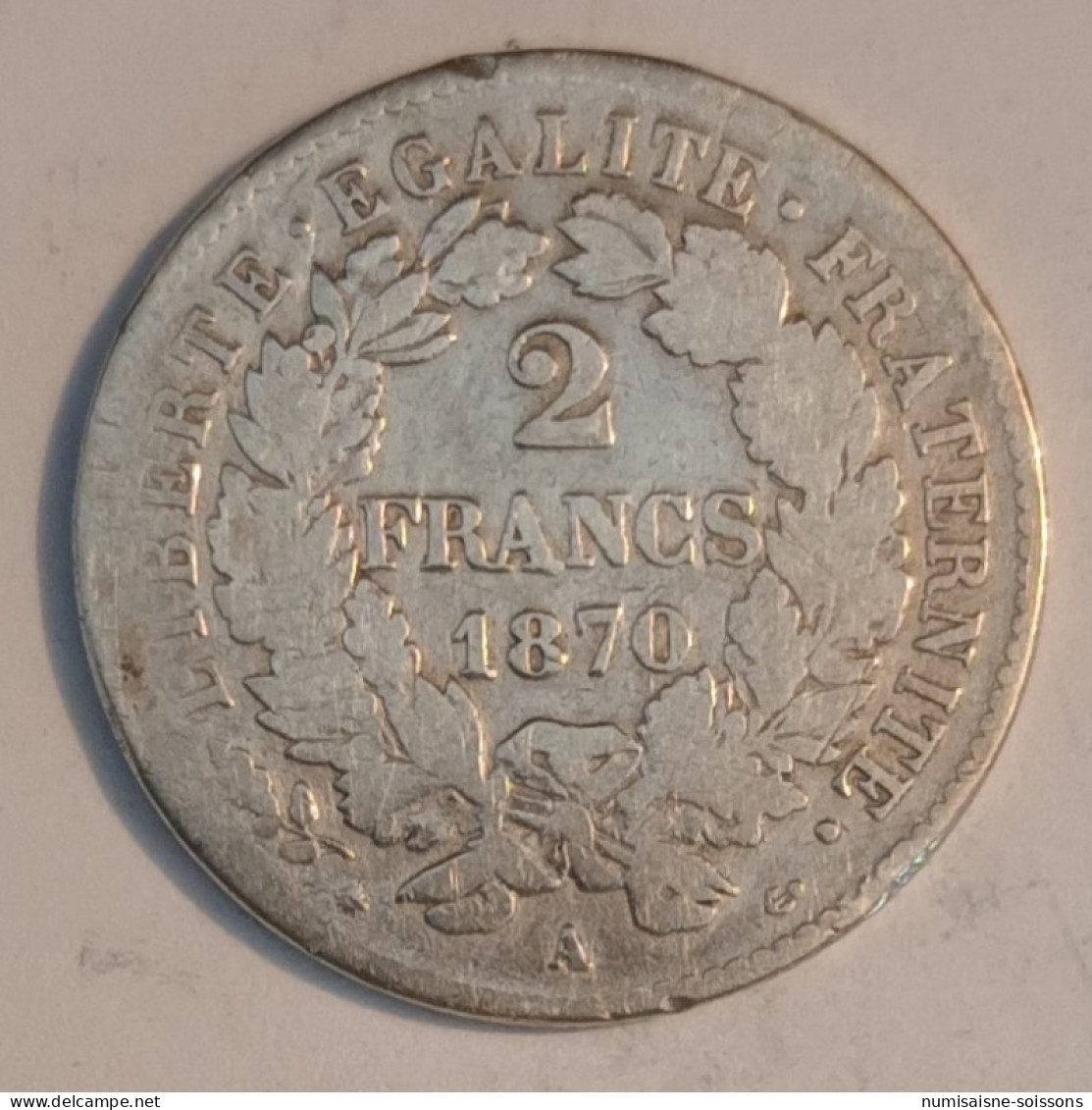 GADOURY 530 - 2 FRANCS 1870 - GRAND A - TYPE CÉRÈS - KM 817 - 091503 - TB - 2 Francs