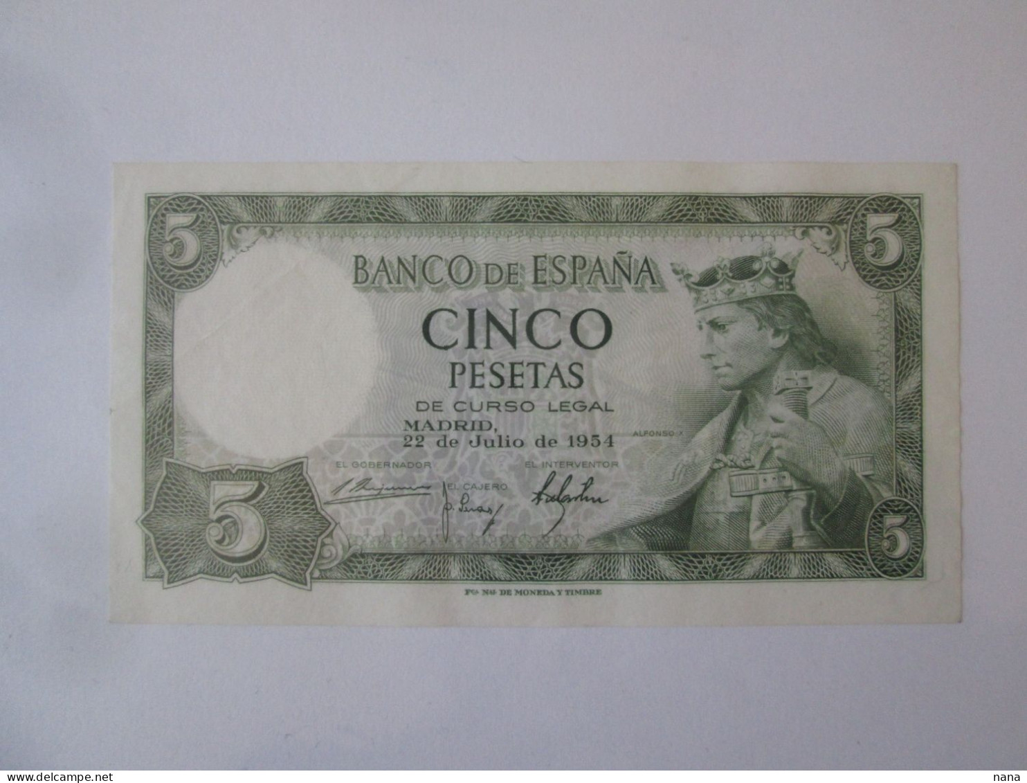 Spain 5 Pesetas 1954 Banknote Very Good Condition See Pictures - 5 Pesetas