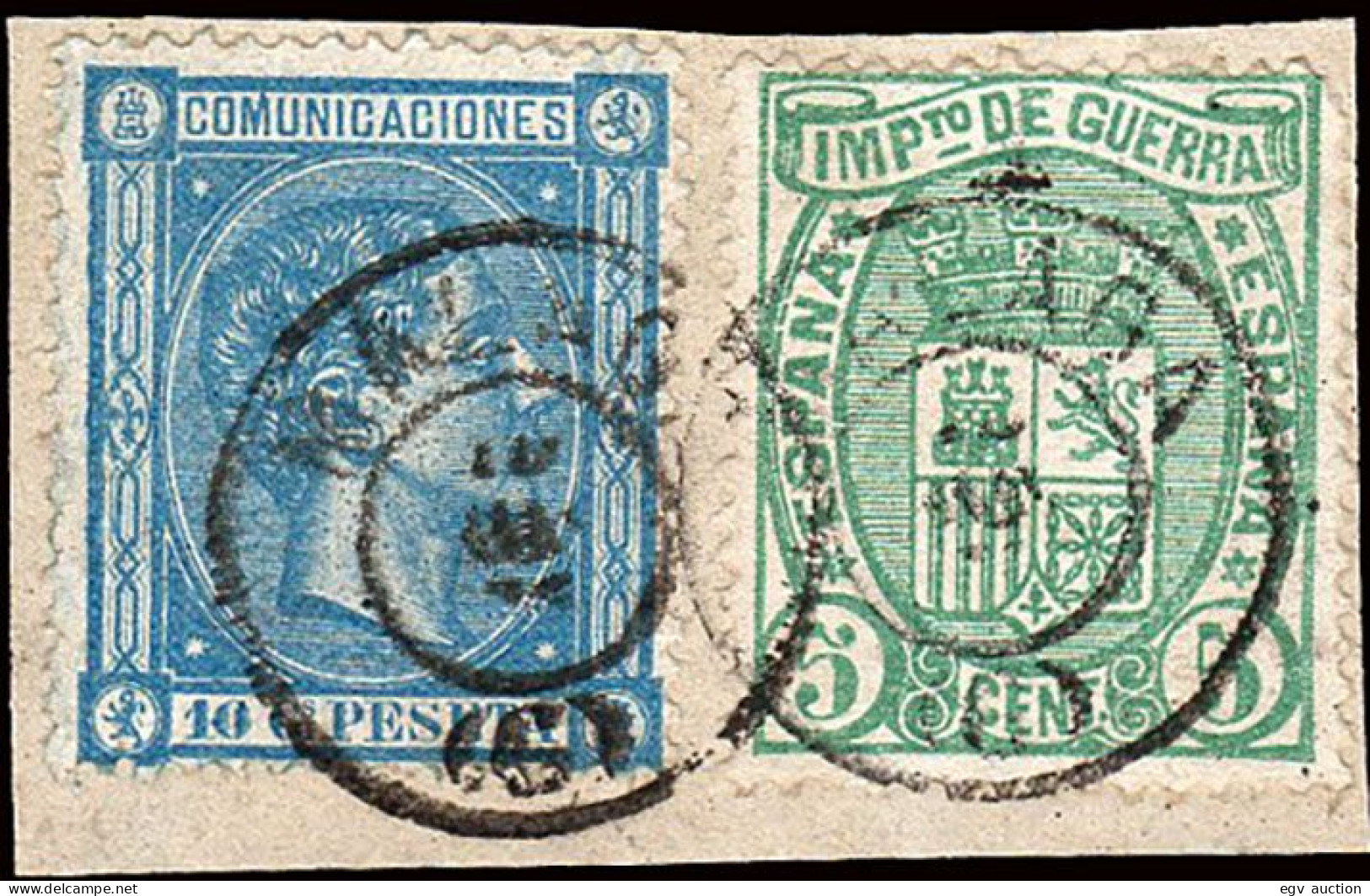 Málaga - Edi O 164+154 - Fragmento Mat Fech. Tp. II "Málaga" - Used Stamps