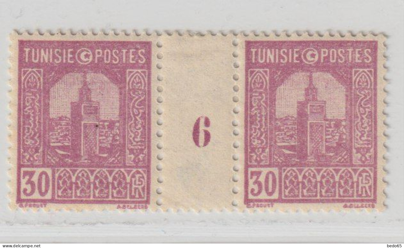 TUNISIE MILLESIME 6 / N° 129 NEUF* TTB /  CHARNIERE - Unused Stamps