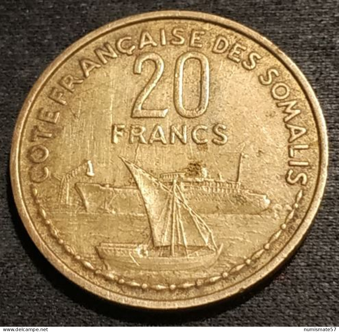 Pas Courant - DJIBOUTI - 20 FRANCS 1952 - KM 7 - COTE FRANÇAISE DES SOMALIS - Djibouti