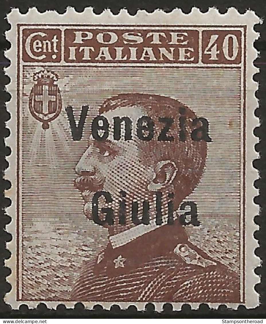 TRVG25N - 1918/19 Terre Redente - Venezia Giulia, Sassone Nr. 25, Francobollo Nuovo Senza Linguella **/ - Venezia Giulia