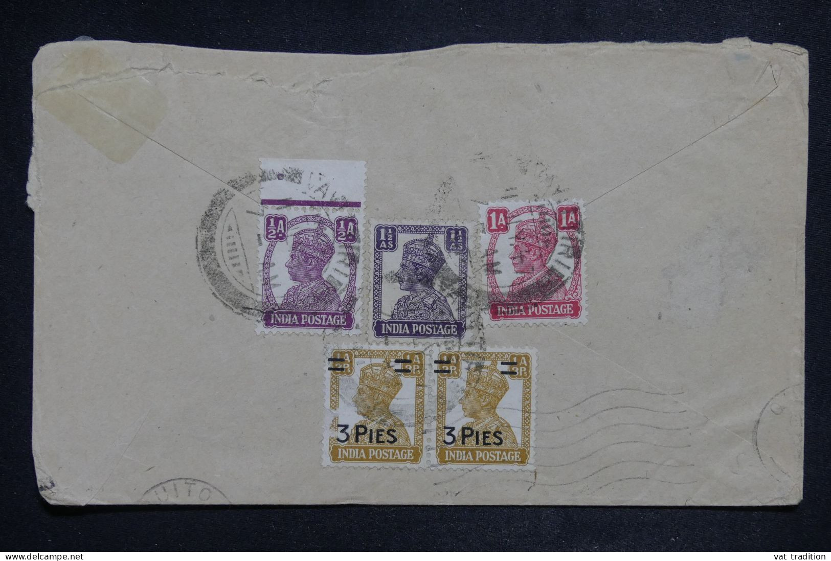 INDES ANGLAISES - Enveloppe De Vayittiri Pour L'Equateur En 1947- L 150713 - 1936-47  George VI