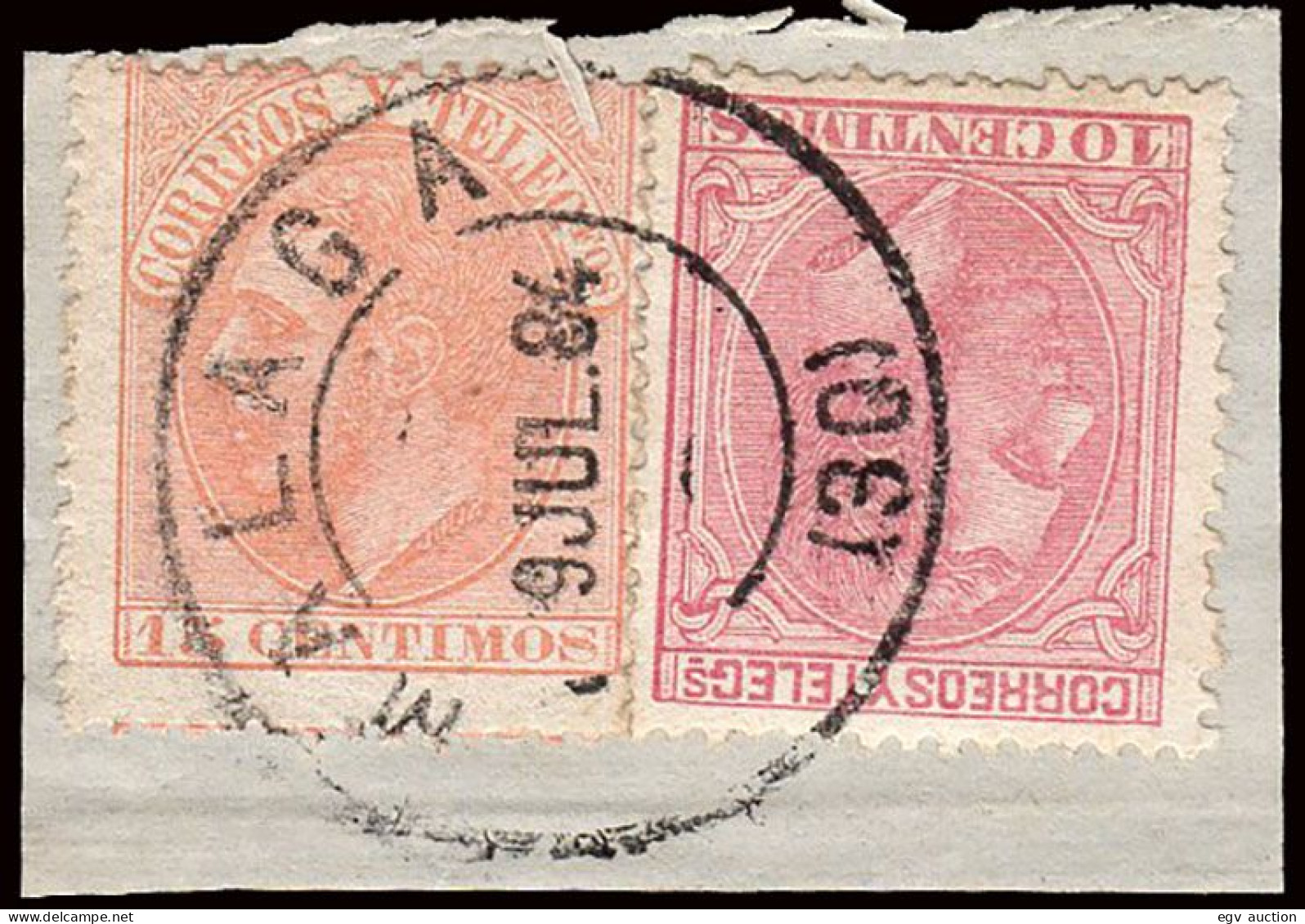 Málaga - Edi O 202+210 - Fragmento Mat Fech. Tipo Grande "Málaga 9/Jul./84" - Used Stamps