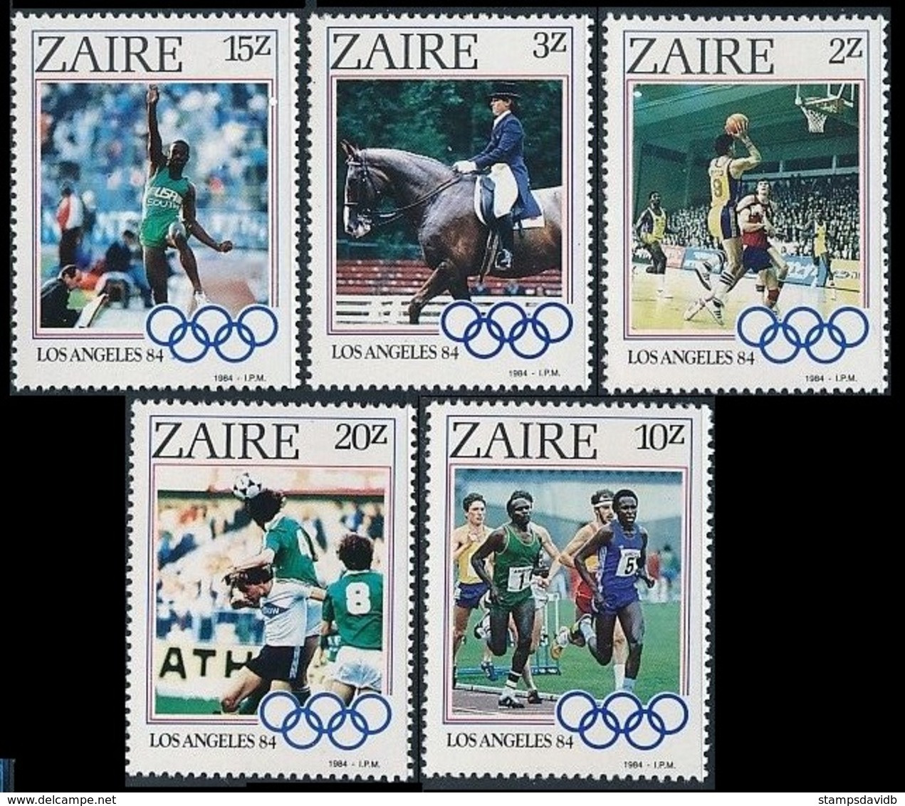 1984	Zaire	861-865	1984 Olympic Games In Los Angeles 	6,00 € - Verano 1984: Los Angeles