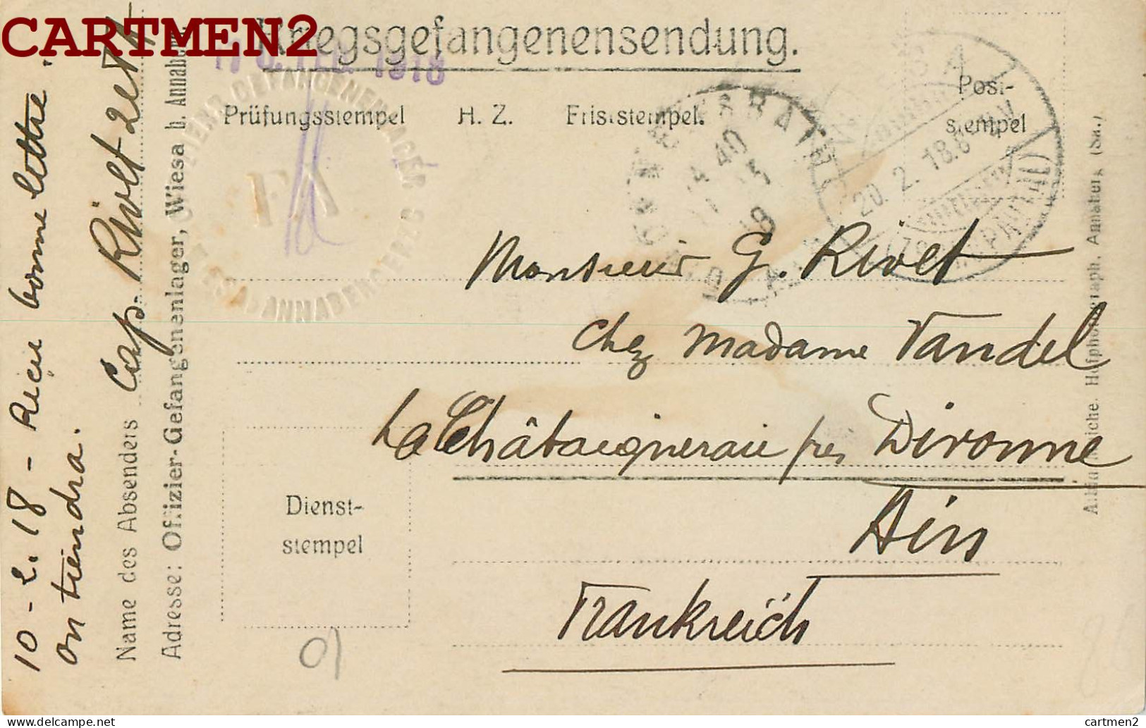 CARTE PHOTO ANNABERG OFFIZIER-GEFANGENENLAGER WIESA CAMP GUERRE KRIEG DEUTSCHLAND CAPTIVITE PRISONNIERS ALLEMAGNE        - Annaberg-Buchholz