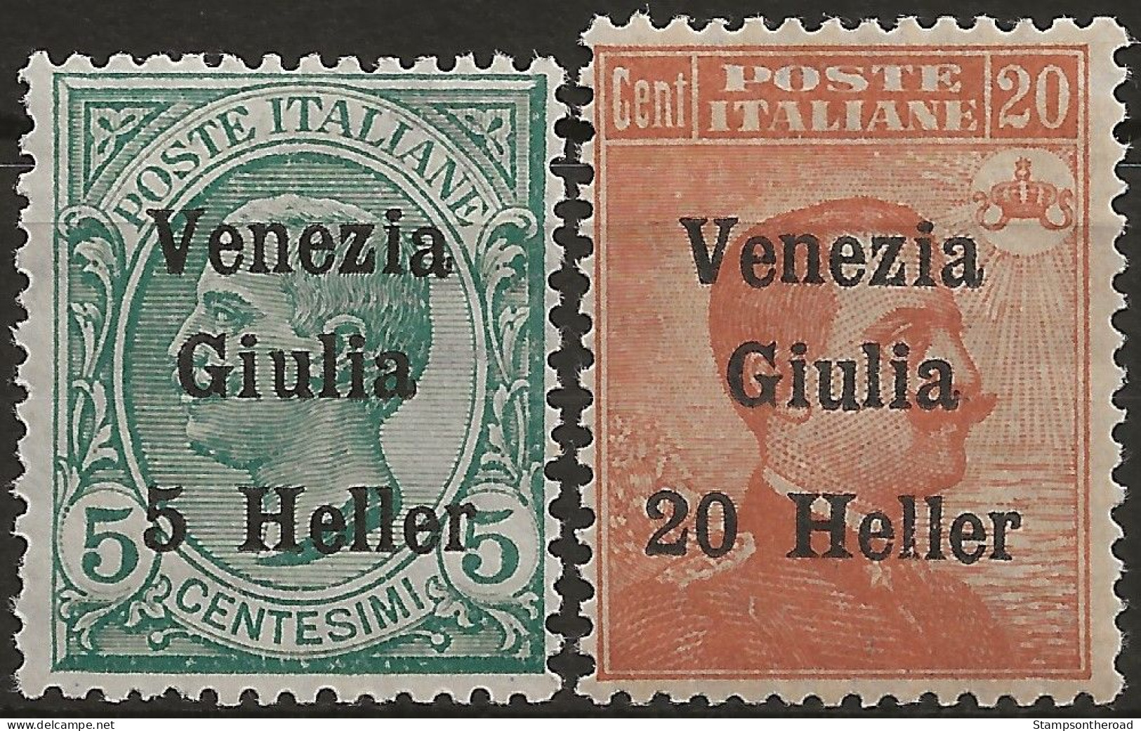 TRVG30-31N - 1919 Terre Redente - Venezia Giulia, Sass. Nr. 30/31, Serie Cpl. Di 2 Francobolli Nuovi Senza Linguella **/ - Trente