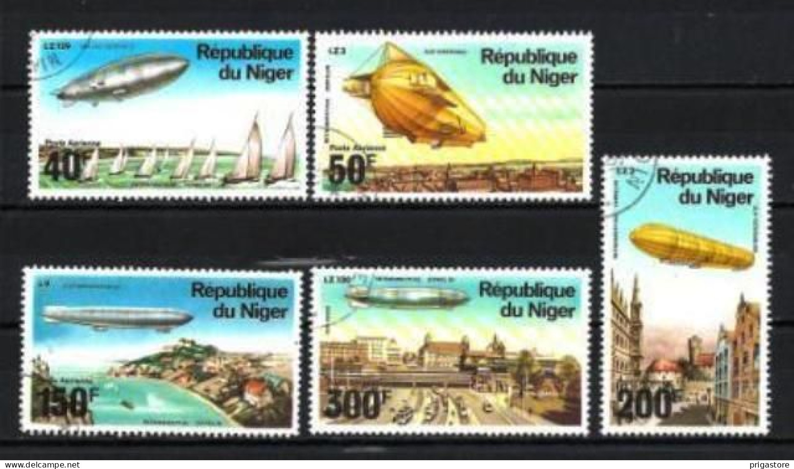 Niger 1976 Ballons Et Dirigeables (21) Yvert N° PA 268 à 272 Oblitéré Used - Airships