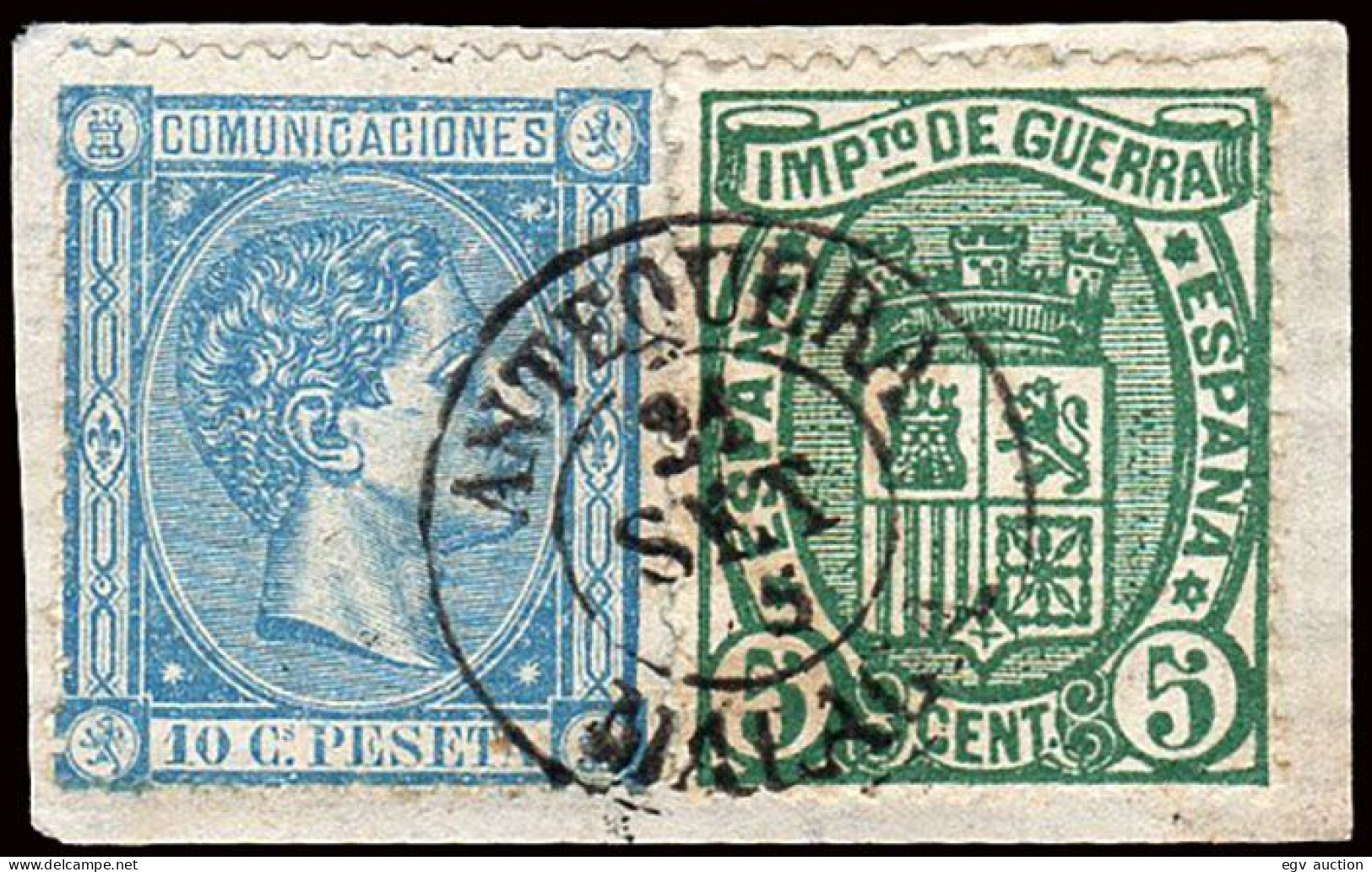 Málaga - Edi O 164+154 - Fragmento Mat Fech. Tp. II "Antequera" - Used Stamps