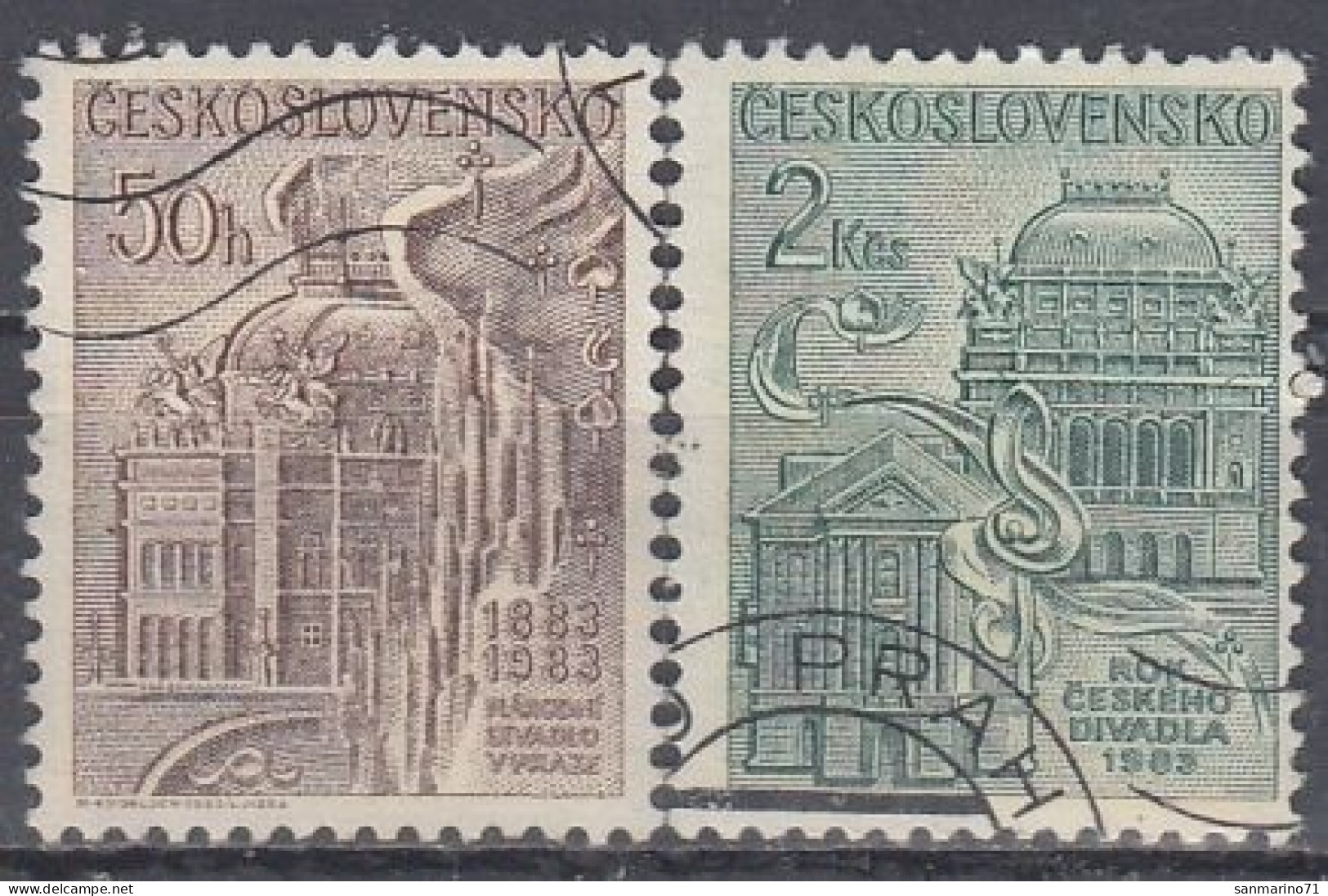 CZECHOSLOVAKIA 2735-2736,used,falc Hinged - Used Stamps