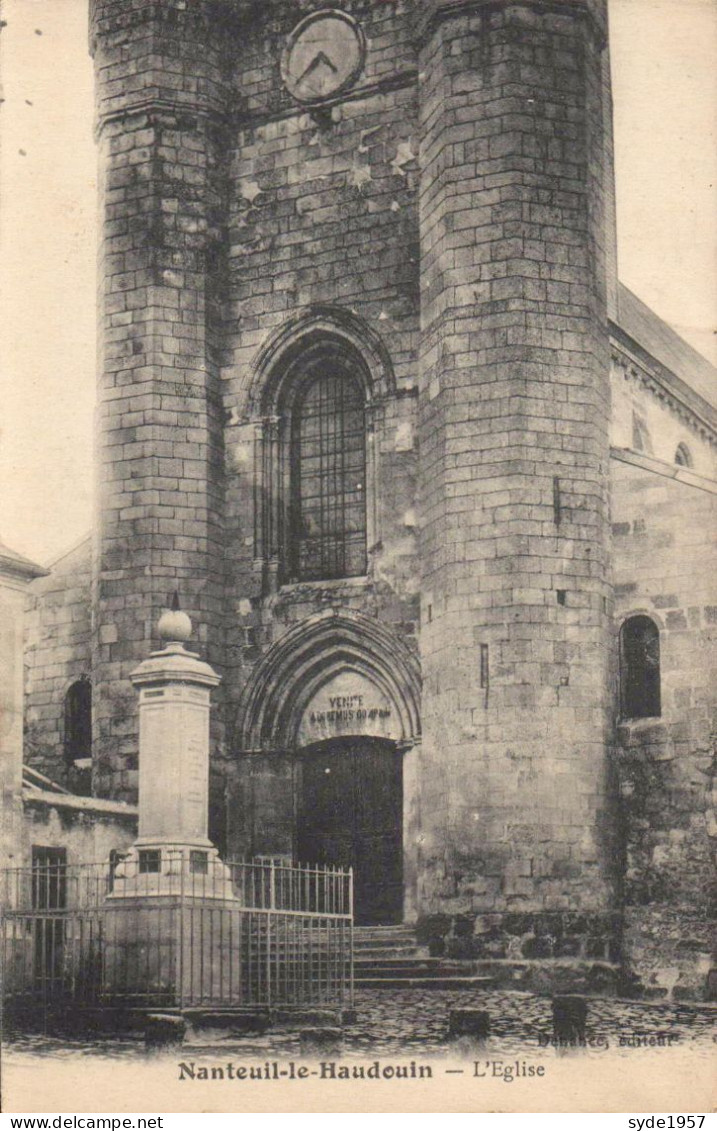 NANTEUIL-LE-HAUDOUIN---L'EGLISE---MILITARIA : Carte Envoyé Du Front En 1915 -   223e Régiment D'infanterie Territoriale - Nanteuil-le-Haudouin