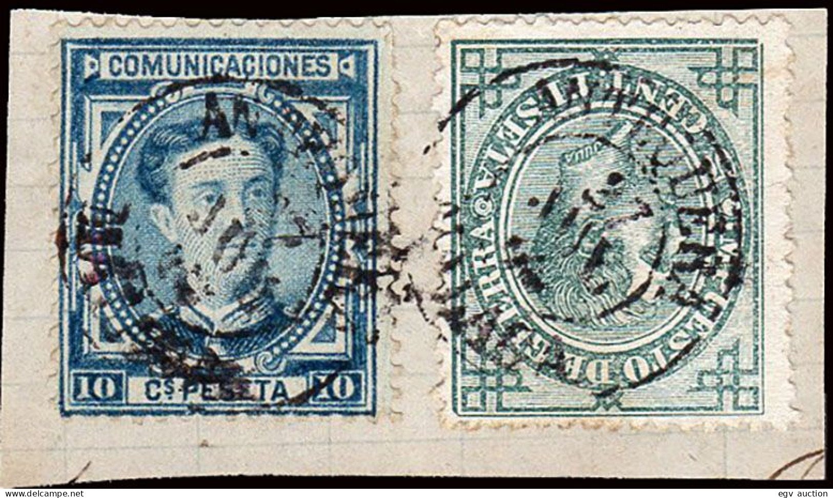 Málaga - Edi O 175+183 - Fragmento Mat Fech. Tp. II "Antequera" - Used Stamps