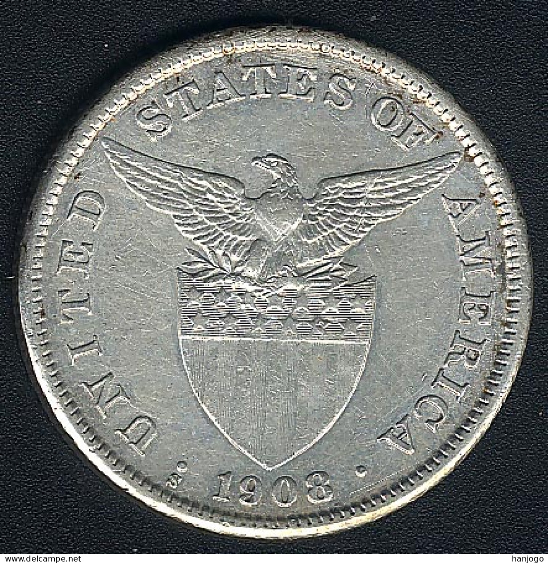 Philippinen, 1 Peso 1908 S, Silber - Philippines