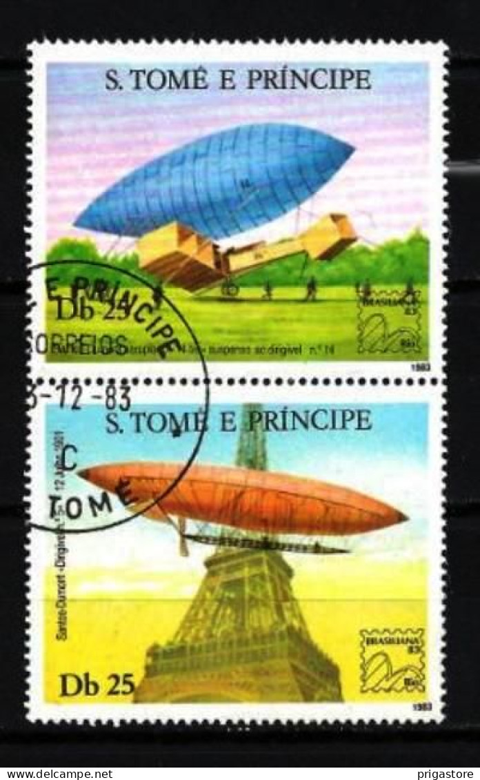 Saint Thomas Et Prince 1983 Ballons Et Dirigeables (25) Yvert N° 739 Et 740 Oblitéré Used - Sao Tomé Y Príncipe