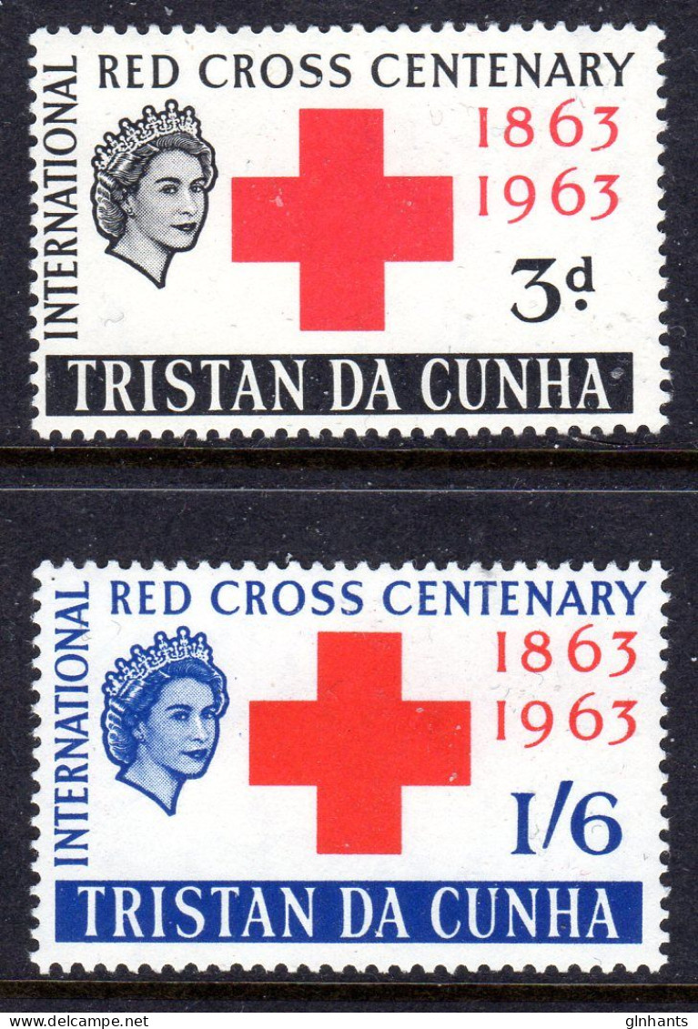 TRISTAN DA CUNHA - 1963 RED CROSS ANNIVERSARY SET (2V) FINE LIGHTLY MOUNTED MINT MM * SG 69-70 - Tristan Da Cunha