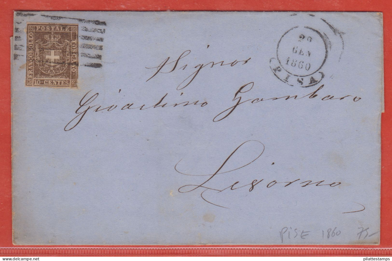 ITALIE TOSCANE LETTRE DE 1860 DE PISE POUR LIVOURNE - Toscana