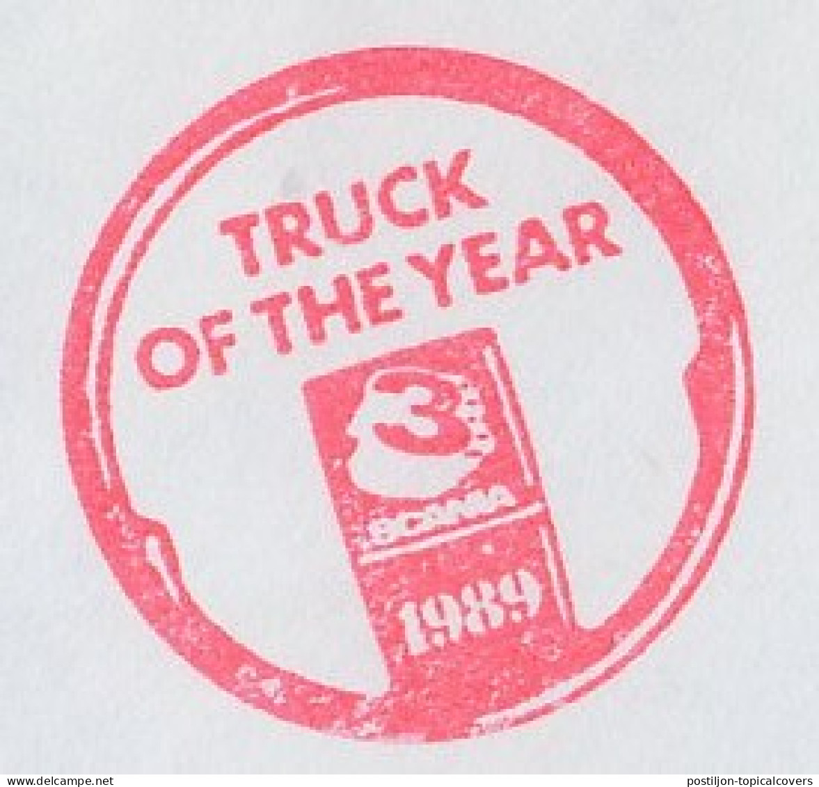 Meter Cover Netherlands 1990 Scania - Truck Of The Year 1989 - Camion