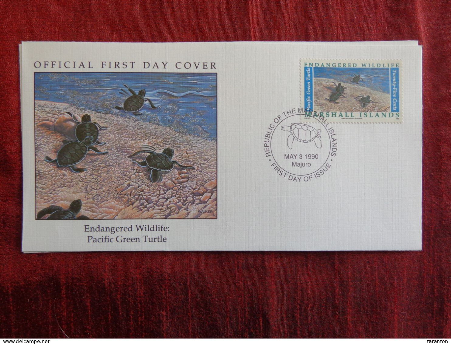 1990 - FDC - MARSHALL ISLANDS, ENDANGERED WILDLIFE: PACIFIC GREEN TURTLE - Collections (sans Albums)