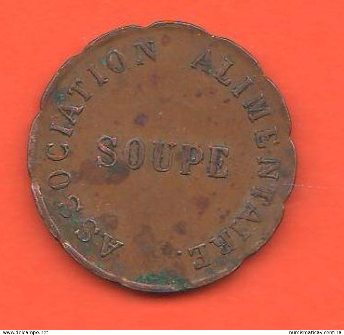 France Ville De Grenoble 1850 Jeton Token Bon Pour 1 SOUPE Copper Charitable Token Jetons De Bienfaisance - Monétaires / De Nécessité