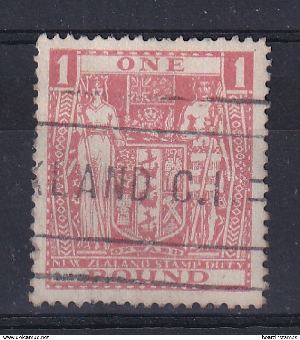 New Zealand: 1940/58   Postal Fiscal   SG F203w   £1   [Wmk Inverted]    Used  - Postal Fiscal Stamps