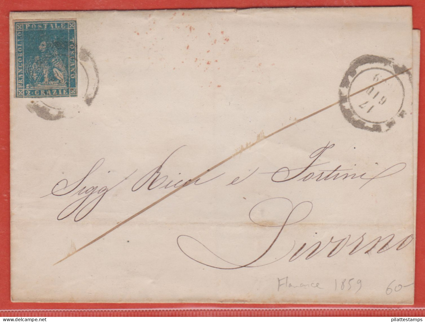 ITALIE TOSCANE LETTRE DE 1859 DE FLORENCE POUR LIVOURNE - Toskana