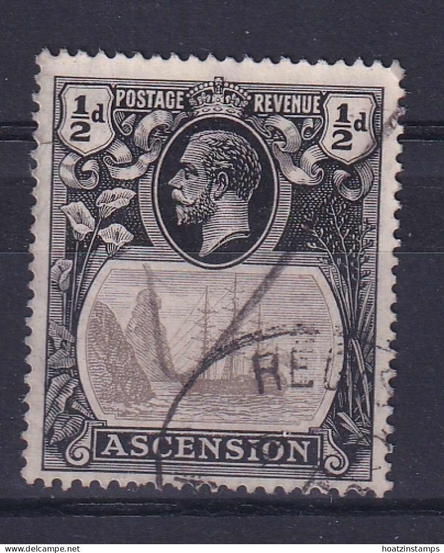 Ascension: 1924/33   KGV - Badge Of St Helena    SG10    ½d  Used - Ascension