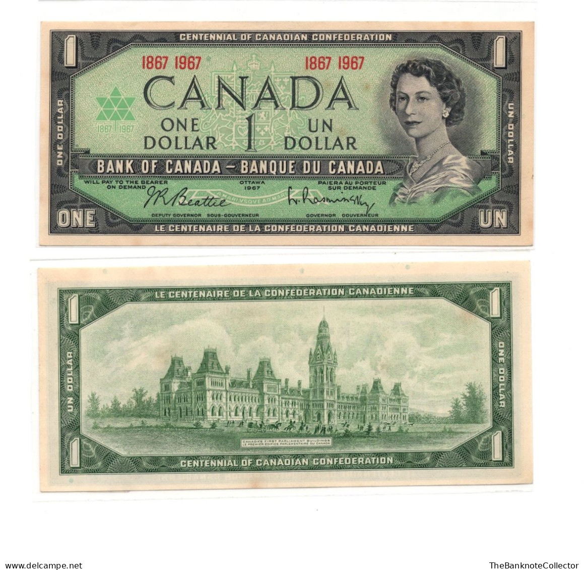 Canada 1 Dollar ND 1967 QEII Centennial Commemorative UNC Light Foxing - Oostelijke Caraïben