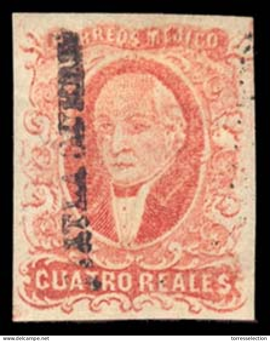 MEXICO. Sc. 4*. 1856 4rs Red, Mint No Gum. Very Good Margins All Around. TIXTLA GUERRERO District Name, Bottom To Top Al - Messico